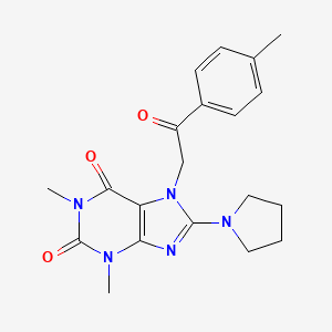molecular formula C20H23N5O3 B4328922 1,3-dimethyl-7-[2-(4-methylphenyl)-2-oxoethyl]-8-pyrrolidin-1-yl-3,7-dihydro-1H-purine-2,6-dione 