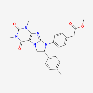 molecular formula C25H23N5O4 B4328928 methyl {4-[1,3-dimethyl-7-(4-methylphenyl)-2,4-dioxo-1,2,3,4-tetrahydro-8H-imidazo[2,1-f]purin-8-yl]phenyl}acetate 