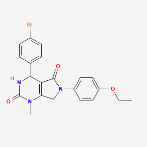 molecular formula C21H20BrN3O3 B4328942 4-(4-bromophenyl)-6-(4-ethoxyphenyl)-1-methyl-3,4,6,7-tetrahydro-1H-pyrrolo[3,4-d]pyrimidine-2,5-dione 