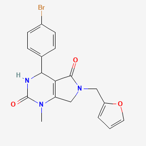 molecular formula C18H16BrN3O3 B4328943 4-(4-bromophenyl)-6-(2-furylmethyl)-1-methyl-3,4,6,7-tetrahydro-1H-pyrrolo[3,4-d]pyrimidine-2,5-dione 