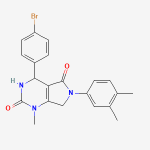 molecular formula C21H20BrN3O2 B4328950 4-(4-bromophenyl)-6-(3,4-dimethylphenyl)-1-methyl-3,4,6,7-tetrahydro-1H-pyrrolo[3,4-d]pyrimidine-2,5-dione 