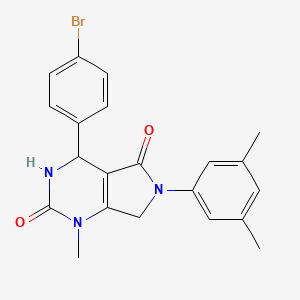 molecular formula C21H20BrN3O2 B4328952 4-(4-bromophenyl)-6-(3,5-dimethylphenyl)-1-methyl-3,4,6,7-tetrahydro-1H-pyrrolo[3,4-d]pyrimidine-2,5-dione 