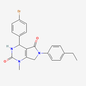 molecular formula C21H20BrN3O2 B4328956 4-(4-bromophenyl)-6-(4-ethylphenyl)-1-methyl-3,4,6,7-tetrahydro-1H-pyrrolo[3,4-d]pyrimidine-2,5-dione 
