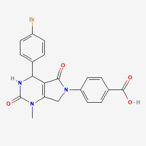 molecular formula C20H16BrN3O4 B4328961 4-[4-(4-bromophenyl)-1-methyl-2,5-dioxo-1,2,3,4,5,7-hexahydro-6H-pyrrolo[3,4-d]pyrimidin-6-yl]benzoic acid 