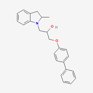 molecular formula C24H25NO2 B4328964 1-(biphenyl-4-yloxy)-3-(2-methyl-2,3-dihydro-1H-indol-1-yl)propan-2-ol 