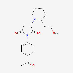 molecular formula C19H24N2O4 B4328971 1-(4-acetylphenyl)-3-[2-(2-hydroxyethyl)piperidin-1-yl]pyrrolidine-2,5-dione 
