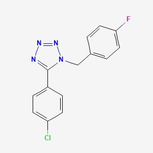 molecular formula C14H10ClFN4 B4328975 5-(4-chlorophenyl)-1-(4-fluorobenzyl)-1H-tetrazole 