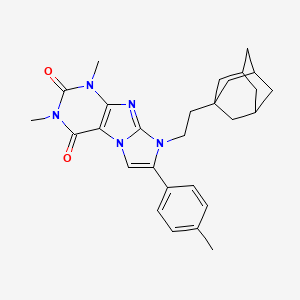molecular formula C28H33N5O2 B4328977 8-[2-(1-adamantyl)ethyl]-1,3-dimethyl-7-(4-methylphenyl)-1H-imidazo[2,1-f]purine-2,4(3H,8H)-dione 