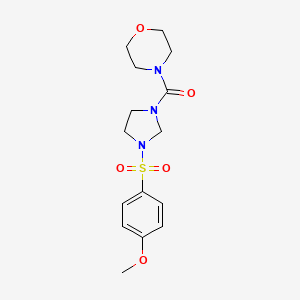 molecular formula C15H21N3O5S B4329017 4-({3-[(4-methoxyphenyl)sulfonyl]imidazolidin-1-yl}carbonyl)morpholine 