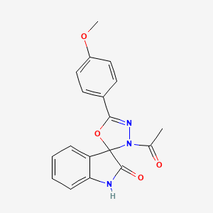 molecular formula C18H15N3O4 B4329027 3'-acetyl-5'-(4-methoxyphenyl)-3'H-spiro[indole-3,2'-[1,3,4]oxadiazol]-2(1H)-one 