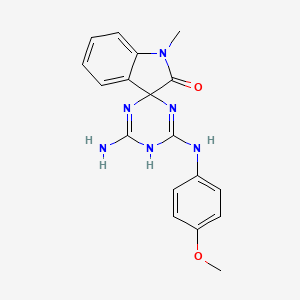 molecular formula C18H18N6O2 B4329035 4'-amino-6'-[(4-methoxyphenyl)amino]-1-methyl-5'H-spiro[indole-3,2'-[1,3,5]triazin]-2(1H)-one 