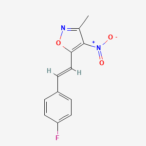 molecular formula C12H9FN2O3 B4329040 5-[2-(4-fluorophenyl)vinyl]-3-methyl-4-nitroisoxazole 