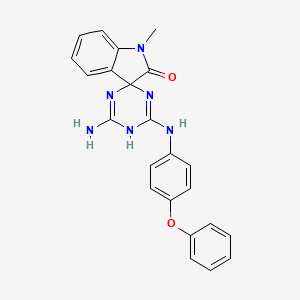 molecular formula C23H20N6O2 B4329043 4'-amino-1-methyl-6'-[(4-phenoxyphenyl)amino]-5'H-spiro[indole-3,2'-[1,3,5]triazin]-2(1H)-one 