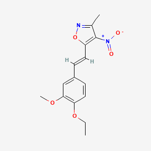 molecular formula C15H16N2O5 B4329057 5-[2-(4-ethoxy-3-methoxyphenyl)vinyl]-3-methyl-4-nitroisoxazole 