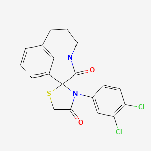 molecular formula C19H14Cl2N2O2S B4329068 3'-(3,4-dichlorophenyl)-5,6-dihydro-4H,4'H-spiro[pyrrolo[3,2,1-ij]quinoline-1,2'-[1,3]thiazolidine]-2,4'-dione 