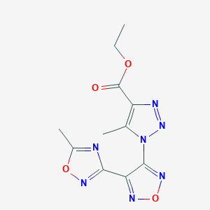 molecular formula C11H11N7O4 B4329087 ethyl 5-methyl-1-[4-(5-methyl-1,2,4-oxadiazol-3-yl)-1,2,5-oxadiazol-3-yl]-1H-1,2,3-triazole-4-carboxylate 