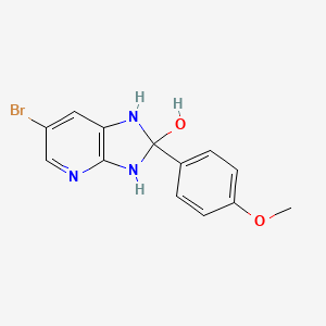 6-bromo-2-(4-methoxyphenyl)-2,3-dihydro-1H-imidazo[4,5-b]pyridin-2-ol