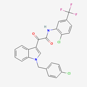 molecular formula C24H15Cl2F3N2O2 B4329147 2-[1-(4-chlorobenzyl)-1H-indol-3-yl]-N-[2-chloro-5-(trifluoromethyl)phenyl]-2-oxoacetamide 