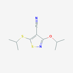 molecular formula C10H14N2OS2 B4329148 3-isopropoxy-5-(isopropylthio)isothiazole-4-carbonitrile 
