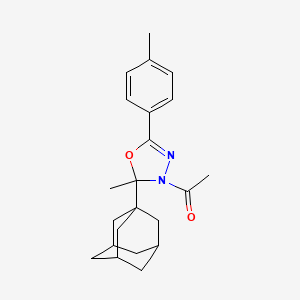 molecular formula C22H28N2O2 B4329166 3-acetyl-2-(1-adamantyl)-2-methyl-5-(4-methylphenyl)-2,3-dihydro-1,3,4-oxadiazole 