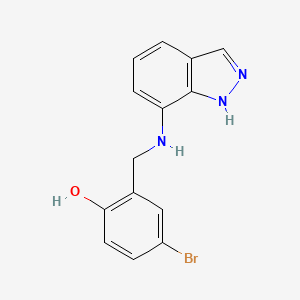 molecular formula C14H12BrN3O B4329205 4-bromo-2-[(1H-indazol-7-ylamino)methyl]phenol 
