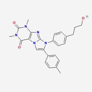 molecular formula C25H25N5O3 B4329219 8-[4-(3-hydroxypropyl)phenyl]-1,3-dimethyl-7-(4-methylphenyl)-1H-imidazo[2,1-f]purine-2,4(3H,8H)-dione 