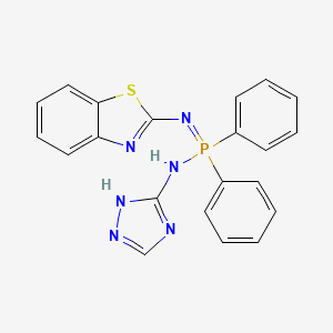 molecular formula C21H17N6PS B4329274 N'-1,3-benzothiazol-2-yl-P,P-diphenyl-N-1H-1,2,4-triazol-3-ylphosphinimidic amide 