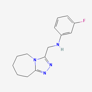 molecular formula C14H17FN4 B4329316 (3-fluorophenyl)(6,7,8,9-tetrahydro-5H-[1,2,4]triazolo[4,3-a]azepin-3-ylmethyl)amine 