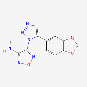 molecular formula C11H8N6O3 B4329327 4-[5-(1,3-benzodioxol-5-yl)-1H-1,2,3-triazol-1-yl]-1,2,5-oxadiazol-3-amine CAS No. 890093-91-1