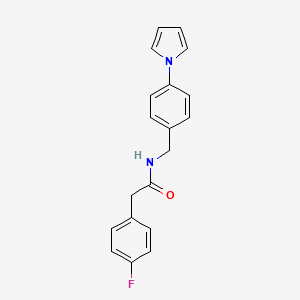 molecular formula C19H17FN2O B4329342 2-(4-fluorophenyl)-N-[4-(1H-pyrrol-1-yl)benzyl]acetamide 