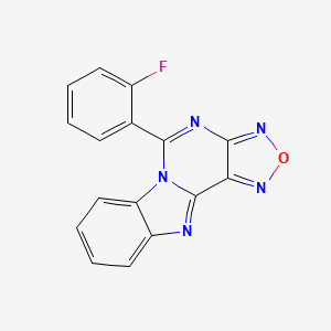 molecular formula C16H8FN5O B4329372 5-(2-fluorophenyl)[1,2,5]oxadiazolo[3',4':4,5]pyrimido[1,6-a]benzimidazole 
