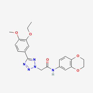 molecular formula C20H21N5O5 B4329380 N-(2,3-dihydro-1,4-benzodioxin-6-yl)-2-[5-(3-ethoxy-4-methoxyphenyl)-2H-tetrazol-2-yl]acetamide 