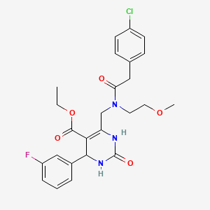 molecular formula C25H27ClFN3O5 B4329390 ethyl 6-{[[(4-chlorophenyl)acetyl](2-methoxyethyl)amino]methyl}-4-(3-fluorophenyl)-2-oxo-1,2,3,4-tetrahydropyrimidine-5-carboxylate 