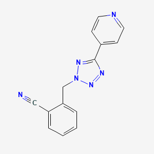 2-[(5-pyridin-4-yl-2H-tetrazol-2-yl)methyl]benzonitrile
