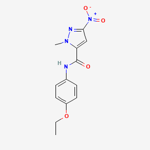 molecular formula C13H14N4O4 B4329424 N-(4-ethoxyphenyl)-1-methyl-3-nitro-1H-pyrazole-5-carboxamide 