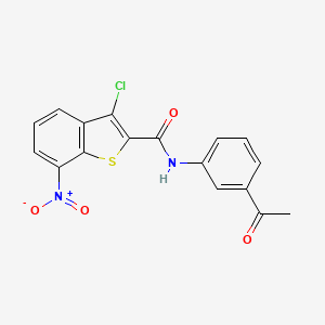molecular formula C17H11ClN2O4S B4329429 N-(3-acetylphenyl)-3-chloro-7-nitro-1-benzothiophene-2-carboxamide 