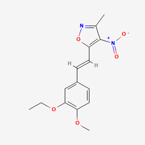 molecular formula C15H16N2O5 B4329437 5-[2-(3-ethoxy-4-methoxyphenyl)vinyl]-3-methyl-4-nitroisoxazole 