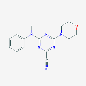 4-[methyl(phenyl)amino]-6-morpholin-4-yl-1,3,5-triazine-2-carbonitrile