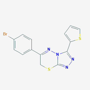 molecular formula C14H9BrN4S2 B432947 6-(4-bromophenyl)-3-(2-thienyl)-7H-[1,2,4]triazolo[3,4-b][1,3,4]thiadiazine CAS No. 128746-75-8