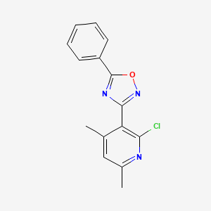 2-chloro-4,6-dimethyl-3-(5-phenyl-1,2,4-oxadiazol-3-yl)pyridine
