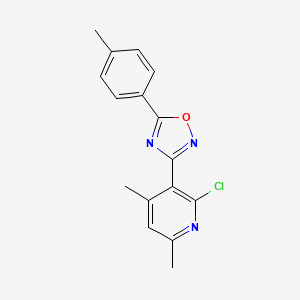 molecular formula C16H14ClN3O B4329483 2-chloro-4,6-dimethyl-3-[5-(4-methylphenyl)-1,2,4-oxadiazol-3-yl]pyridine 
