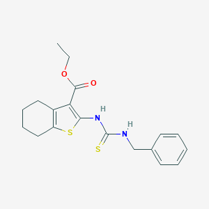 molecular formula C19H22N2O2S2 B432949 Ethyl 2-[(benzylcarbamothioyl)amino]-4,5,6,7-tetrahydro-1-benzothiophene-3-carboxylate CAS No. 59898-53-2