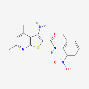 molecular formula C17H16N4O3S B4329492 3-amino-4,6-dimethyl-N-(2-methyl-6-nitrophenyl)thieno[2,3-b]pyridine-2-carboxamide 