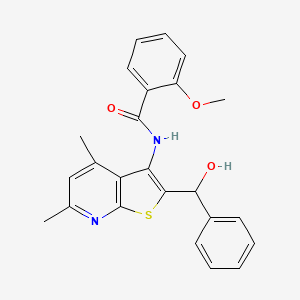 molecular formula C24H22N2O3S B4329528 N-{2-[hydroxy(phenyl)methyl]-4,6-dimethylthieno[2,3-b]pyridin-3-yl}-2-methoxybenzamide 