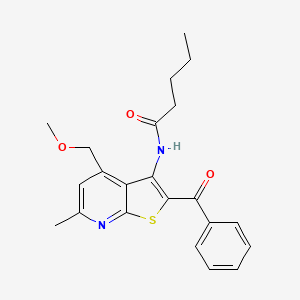 molecular formula C22H24N2O3S B4329530 N-[2-benzoyl-4-(methoxymethyl)-6-methylthieno[2,3-b]pyridin-3-yl]pentanamide 