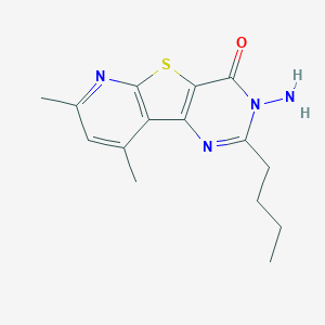 molecular formula C15H18N4OS B4329538 3-amino-2-butyl-7,9-dimethylpyrido[3',2':4,5]thieno[3,2-d]pyrimidin-4(3H)-one 