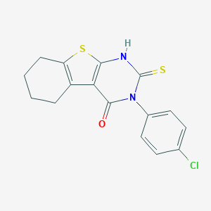 molecular formula C16H13ClN2OS2 B432954 3-(4-chlorophenyl)-2-thioxo-2,3,5,6,7,8-hexahydro[1]benzothieno[2,3-d]pyrimidin-4(1H)-one CAS No. 111423-08-6