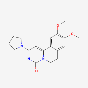 molecular formula C18H21N3O3 B4329564 9,10-dimethoxy-2-pyrrolidin-1-yl-6,7-dihydro-4H-pyrimido[6,1-a]isoquinolin-4-one 