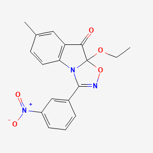 molecular formula C18H15N3O5 B4329584 9a-ethoxy-7-methyl-3-(3-nitrophenyl)[1,2,4]oxadiazolo[4,5-a]indol-9(9aH)-one 