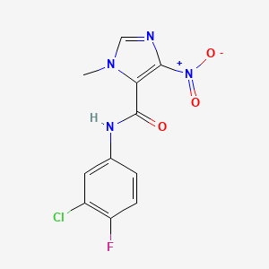molecular formula C11H8ClFN4O3 B4329593 N-(3-chloro-4-fluorophenyl)-1-methyl-4-nitro-1H-imidazole-5-carboxamide 